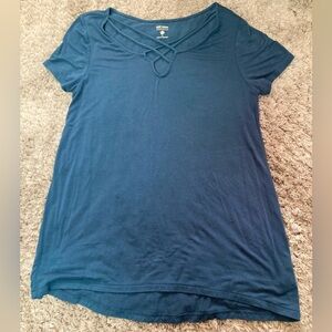 RUFF HEWN | Women’s Tie Neck Short Sleeve Shirt